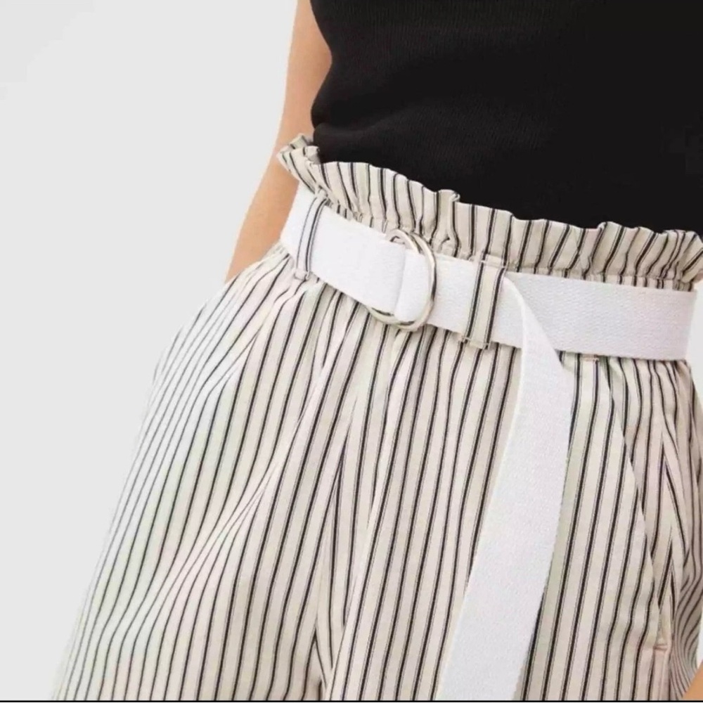 Everlane Paperbag Bermuda Shorts XS Organic Cotton Striped Beach Vacation - Picture 3 of 10